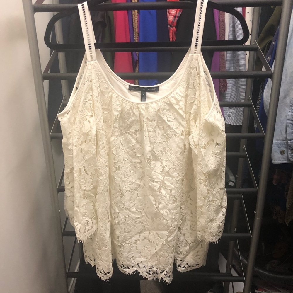 WHBM cold shoulder blouse